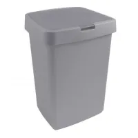 Afvalbak 25 liter plat deksel kleur grijs
